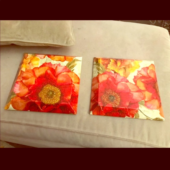 🌺Set of 2 Canvas Wall Hangings - Picture 1 of 2